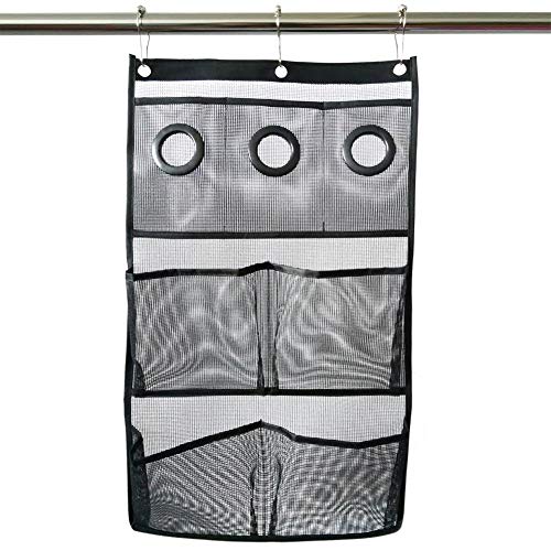 Preisvergleich Produktbild SAWEY Badezimmer Hängetasche Toilettenartikel Aufbewahrungsbeutel Verbesserte Version von 4 großen Taschen + 3 mittlere Taschen Robuste Metallhaken können direkt an der Duschtür aufgehängt Werden
