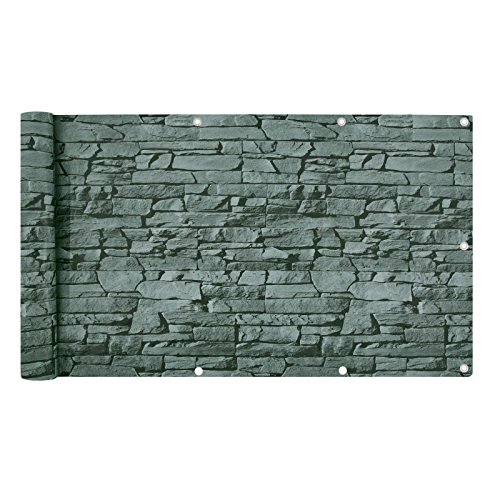 Balkon Sichtschutz verschiedene Modelle – Balkonbespannung Balkonsichtschutz Balkonverkleidung 6 Meter (0,90 x 6,0 Meter, Stein – Optik) - 4