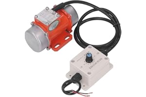 BASEMAX Vibratore per calcestruzzo da 30 W, motore elettrico vibrante da 4000 giri/min, con regolatore di velocità e forza eccitante regolabile, CC 12 V
