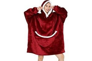 chuangminghangqi Sweat à Capuche Douce Couverture - Pull Sweat à Capuche Chaude Surdimensionnée Grande Poche Couverture TV Flanelle