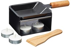 Artesa Set de Mini Raclette Individuelle 5 Pièces, pour Fromage Fondue, 8 x 9.5 x 19 cm, Métal