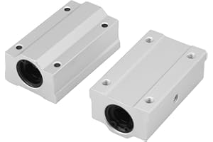 TOPINCN Cuscinetti a Sfera a Movimento lineare 2 Pezzi CNC SCS12LUU in Alluminio con Movimento lineare 12 mm di Diametro Interno