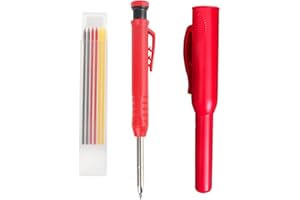 BCBF Lot marqueurs à trous profonds avec crayon chantier crayon de chantier crayon mécanique set crayon charpentier bois crayons de charpentier solides avec taille crayon intégré