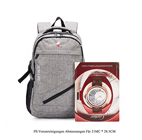 Maod Leinwand Freizeit Schulrucksack Jungen Rucksack schule daypack Laptoprucks  cke 15 Zoll Schultasche laptop backpack  Grau 