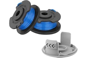 MUMAXUN Bobine de fil pour débroussailleuse RAC124 1,6 mm compatible avec Ryobi ONE+ 18 V 24 V 40 V 0LT1825 0LT1825M 0LT1830H 0LT1831 0LT1831H 0LT18315 0LT1832 RLT2925 (2 bobines + 1 capot) )