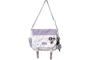 Inshere Aesthetic Crossbody Bag, Cute Messenger Bag for Women Men, Y2K Japanese Kawaii Bag with Cute Pins and Ornament