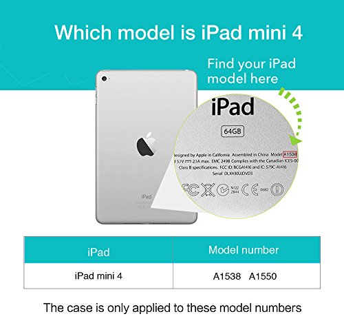 iPad Mini 4 Hülle, ESR® Auto aufwachen / Schlaf Funktion und Einstellbarem Blickwinkel Funktion Schutzhülle für iPad Mini 4 (Braun Grau) - 2