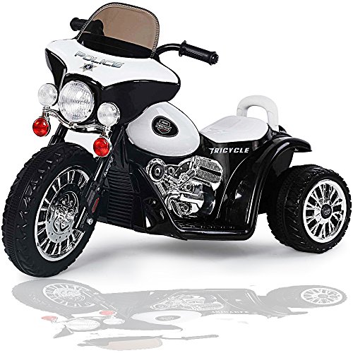 Preisvergleich Produktbild Kinder Elektro Polizei Motorrad Harley Kindermotorrad Akku Elektromotorrad Schwarz