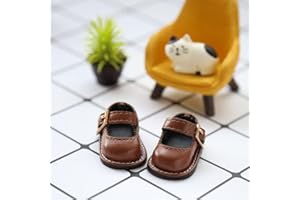 XiDonDon Zapatos para muñecas de 3,5 x 1,6 cm, Accesorios para muñecas, Zapatos pequeños para muñecas 1/6BJD (Brown)