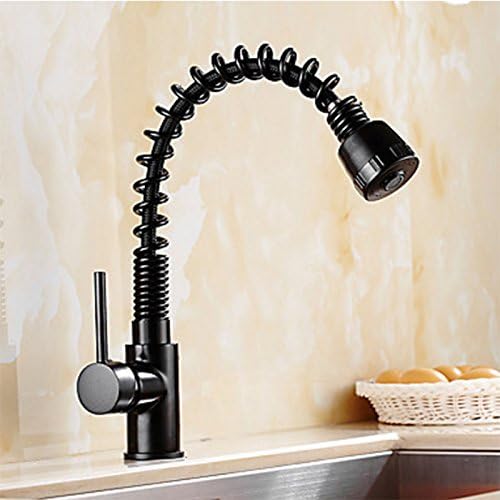 CZOOR Deck Mounted Oil Rubbed Bronze Pull Down Single Handle Hand Sprayer Head Kitchen and Bathroom Mixer Faucet