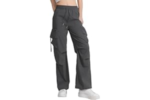 vittorio y Pantaloni Cargo Donna Vita Alta Pantaloni Baggy con Tasche Pantaloni Larghi Donna Streetwear Casual