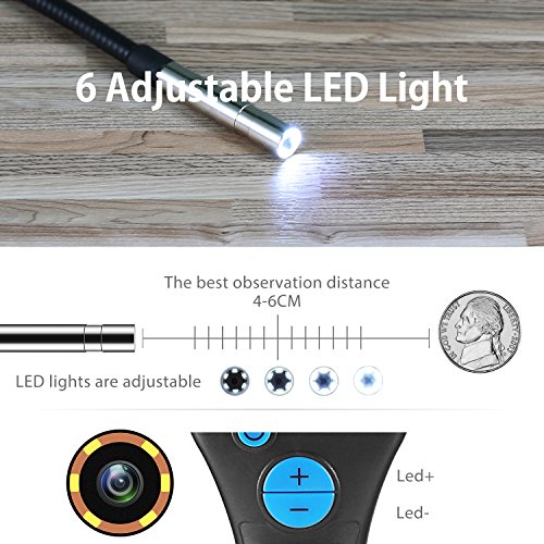 Endoscópica cámara, abask de 2,7 pulgadas LCD digital Agua Densidad endoscópica Inspection serpiente de cámara 8,5 mm de diámetro de la función de zoom, 160 grados de giro (1 m/3.28 ft)