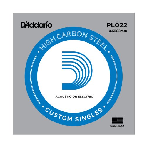 D'Addario PL022 - Cuerda individual de acero liso para guitarra, 0.5588 mm