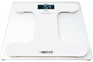 Bilancia Pesapersone Parlante VIBAS iVoice Body, per Non Vedenti o Anziani, Parla 5 Lingue, Voce Chiara, con Ausili Sonori per orientarsi, Ripetizione del Peso, Volume regolabile, Batterie Incluse