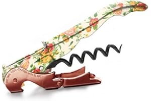 PULLTAP'S Genuine Flower Color 900 Professioneller Kellner-Korkenzieher mit Blumenmuster, hergestellt in Spanien, mit doppeltem Gelenkhebel, Cuttermesser und Flaschenöffner