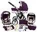 Chilly Kids Dino Pram & Pushchair Summer Set (parasol, car seat & adapter, raincover, mosquito net, cup holder, swivel wheels) 57 owl purple
