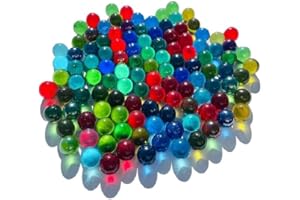 FAIRY TAIL & GLITZER FEE 100 Stück Bunte Glasmurmeln blau klar dunkelblau Murmeln 16mm Glas-Steine Murmel Vasen-Füllungen Blaue Murmeln Glitzersteine Dekoschalen Murmelspiel Glas