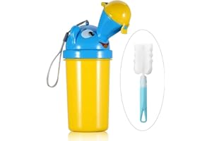 [500ML] BYETOO Portable Bébé Enfant Potty Urinoir,Bouteille D'urinoir pour Enfants,D'urgence Pot de Toilette pour Camping Car Voiture Embouteillage Voyage et Formation Kid Potty Pee,Jaune,Garçon