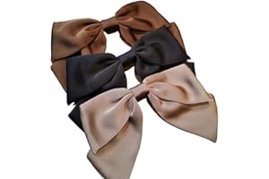 YPKIA Grande Pince à Cheveux Pour Femme Barrettes Satin Noir Avec NœUd Accessoire éLéGant Pour Cheveux Pour Filles Et Enfants