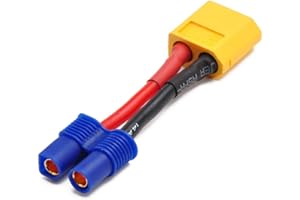 ikarex-shop Adapterkabel EC3 Buchse auf XT60 Stecker RC Adapter Goldstecker 3,5mm Lipo Akku