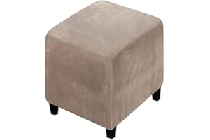 ELYSYSRL Copri Pouf Quadrato/Rettangolare Elasticizzato, Spandex Copertura Dell'Ottomano 50x50/80x80/40 x 40/90x90 Cover Moderna Copri Poggiapiedi Poltrona per Soggiorno, Morbido Lavabile Fodere per Sgabello (
