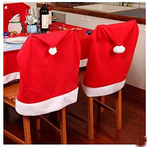 2PCS Santa Clause Red Hat Chair Back Cover Christmas Dinner Table Party