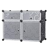 Songmics Storage Cube Sideboard for Shoes, Toys, Handbags, Bathroom Accessories or other Items 74 x 37 x 54 cm Black LPC114 ()