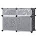 Produktbild Songmics Aufbewahrung Kleiderschrank Schuhregal Badregale Kommode Sideboard Aufbewahrungsbox Schwarz Dekor 73 x 55 x 36 cm LPC114