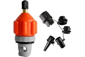 JOIBA Pumpenadapter für Schlauchboot, Kompressor-Luftventil-Konverter, Multifunktions-SUP-Ventiladapter-Aufsatz mit 1 Luftventildüsen für Schlauchboote/Stand Up Paddle Boards und Kajaks(Orange)