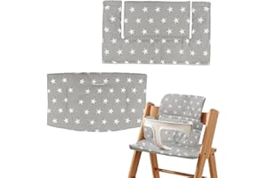 RANJIMA Hochstuhl Sitzkissen, 2-teilig Passend für Stokke Tripp Trapp Kinderhochstuhl, Wasserdicht Kissen Sitzbezug, Hochstuhlauflage, Abnehmbar Weiches Sitzkissen für Säuglinge, Einfache Befestigung
