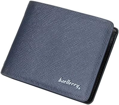 iVotre Minimalist Bifold Wallet Embossed Pattern and Multi-Card Slots, Ultra Slim to Held in Hand, Brand New with Solid Colors, Casual Purse - Navy
