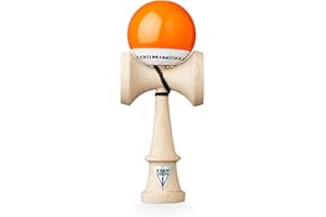 KROM PRO Kendama Originale in Legno per Principianti ed esperti – Pop LOL Arancia – Gioco di abilità per Esterni e Interni – Giocattolo in Legno con Corda e Palla