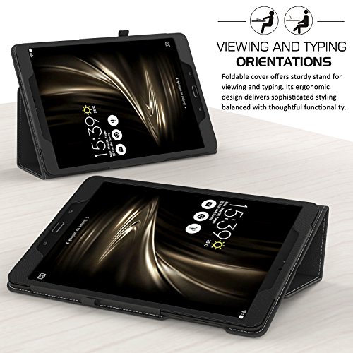 MoKo ASUS ZenPad 3S 10 Hülle – Kunstleder Ständer Schutzhülle Smart Cover mit Auto Schlaf / Wach Funktion und Stift-Schleife für Asus ZenPad 3S 10 9.7 Zoll Z500M 2016 Modell Tablet-PC, Schwarz - 7