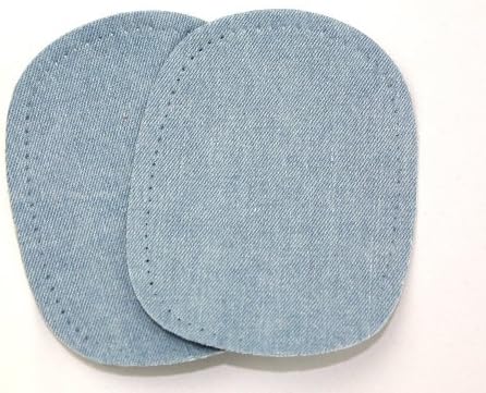 Prym Iron-On Cotton Denim Elbow/Knee Patches Light Blue (2pk)