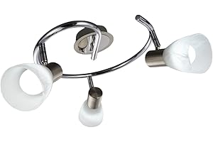 B.K.Licht - Lampa sufitowa LED, wychylna, ciepła biel, oprawa E14, lampa sufitowa LED, lampa do salonu, sypialni, kuchni, 30 x 21 cm, matowy nikiel chrom