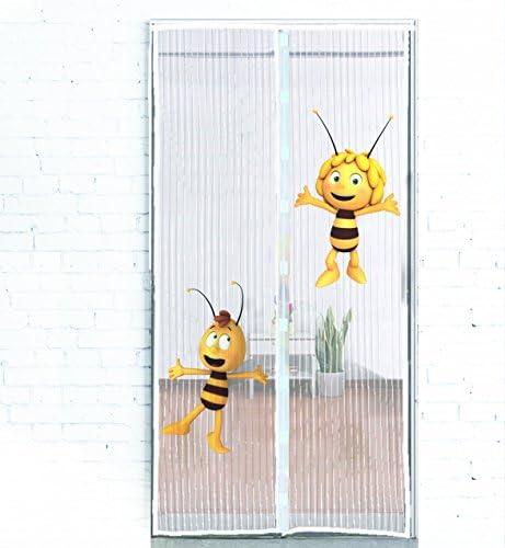 Original Maya the Bee (Biene Maja) Insect Door Screen – Breathable Fly Screen Closes Automatically In Seconds – Universal Fly Curtain 100 x 210 cm – Installation Without Drilling or Screws