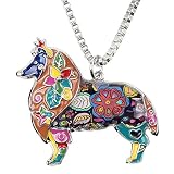 🐶 Hunde KETTE BUNT LÄNGE ist 50cm (+ 7cm) mit einem GROßER ANHÄNGER HUNDE (51mm x 44mm) gemacht 🐾