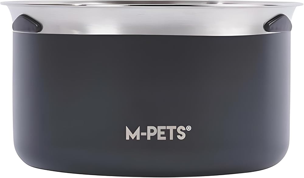 M-Pets Splash Control Metal Su Kabı 3,7L Siyah | BPA İçermeyen Materyal