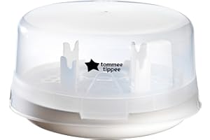 Tommee Tippee Steriliser, Microwave Steam Steriliser for Baby Bottles, 4-Minute Sterilisation Cycle (Pack of 1)