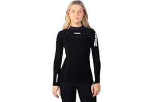Gul Womens Evotherm Ladies Thermal Long Sleeve Top Black - UV Sun Protection and SPF Properties - Flatlock: seam