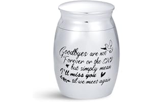SBI Jewelry Small Urn for Brother Husband Dad Mum Cremation Urns for Ashes Goodbyes Are Not Forever Or The End