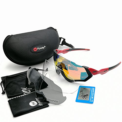 tryway 2018 Occhiali da Sole polarizzati 3LENS Uomini Sport Strada MTB Occhiali Pesca Outdoor Bicicletta Giacca Aviatore Occhiali da Ciclismo da Ciclismo Occhiali, Uomo, F7