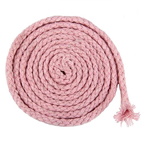 JUN - Corde en coton naturel tressé de 8 fils - Dimensions : 5 mm x 90 m - Couleurs assorties - Confection de macramé bohème 5 mm rose clair