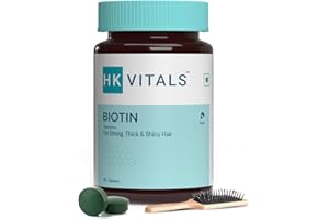 HealthKart HK Vitals Biotin 10000 mcg, for Hair, Skin & Nails Health, 90 Biotin Tablets and Multivitamin for Women with Ginse