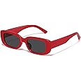 JASPIN Rectangle Sunglasses for Women Men Trendy Y2k Retro 90s Sun Glasses UV400 Protection Cool Square Frame