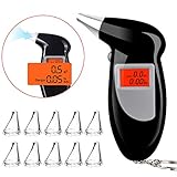 Alta sensibilidad: este probador de alcohol está equipado con tecnología de sensor de alcohol de semiconductor avanzado para probar con precisión y rapidez el cantidad de alcohol en su cuerpo para una conducción segura. La LCD pantalla con luz de fondo azul, Fácil de leer por la noche.