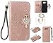 Produktbild für Samsung Galaxy S8+ S8 Plus PU Diamant Strass Niedlich Eule Leder Silikon Schutzhülle Handy case Book Style Portemonnaie Design für Samsung GalaxyS8+ S8 Plus + Schlüsselanhänger ( NHY6 (4)