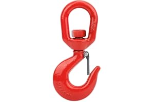 SANON 2 Tonne Swivel Hook with Locking Hook Made of Industrial Crane Made of Alloy Steel for Lifting in the Factory, Lifting in the Harbour, Construction Technology etc.