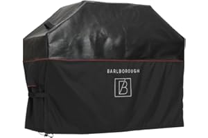 B BARLBOROUGH Barlborough Premium BBQ Cover | Heavy Duty Waterpoof Barbeque Gas Charcoal Grill Cover | Windproof, Ultra Stong Rip Proof Material| Fits Webber, Outback and more | 165L x 65D x 120H cm XL