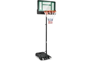 ‎GOPLUS GOPLUS Basketballkorb Outdoor für Kinder Jugendliche, 90-210cm Korbhöhe verstellbar, Basketballständer tragbar mit Rollen, Basketballkorb mit Ständer und 76x50cm Rückwand